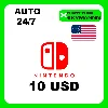 Купить АВТО КАРТА ПОПОЛНЕНИЯ Nintendo eShop 10$ USD США 24/7