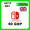 Купить АВТО КАРТА ПОПОЛНЕНИЯ Nintendo eShop 40 GBP UK 24/7