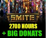 SMITE 2700 ЧАСОВ +БОЛЬШОЙ ДОНАТ - ОНЛАЙН STEAM Аккаунт - irongamers.ru