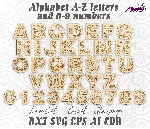 Роза алфавит буквы a-z, цифры 0-9 для лазерной резки