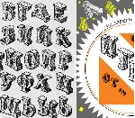 "Объемные" рисованные буквы русского алфавита в векторе