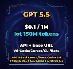 GPT 5.5 | 150 МЛН ТОКЕНОВ | АВТОВЫДАЧА 24/7 | API VS•Code/Cursor/CLI/Боты - irongamers.ru