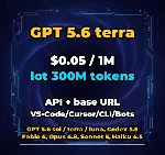 GPT 5.6 terra | 300 МЛН ТОКЕНОВ | АВТОВЫДАЧА 24/7 | API VS•Code/Cursor/CLI/Боты - irongamers.ru