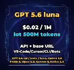 GPT 5.6 luna | 500 МЛН ТОКЕНОВ | АВТОВЫДАЧА 24/7 | API VS•Code/Cursor/CLI/Боты - irongamers.ru