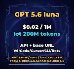 GPT 5.6 luna | 200 МЛН ТОКЕНОВ | АВТОВЫДАЧА 24/7 | API VS•Code/Cursor/CLI/Боты - irongamers.ru