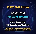 GPT 5.6 luna | 20 МЛН ТОКЕНОВ | АВТОВЫДАЧА 24/7 | API VS•Code/Cursor/CLI/Боты - irongamers.ru