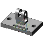 Чертеж и 3D модель детали кронштейн 0.35 в компасе