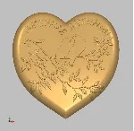 Валентинка «Две птички на сердце» (Модель 3636) STL