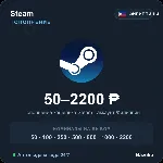 Steam Wallet пополнение кошелька Steam Филиппины PHP от 50 до 2200 Автовыдача 24/7