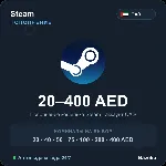 Steam Wallet пополнение кошелька Steam ОАЭ AED от 20 до 400 дирхамов Автовыдача 24/7