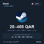 Steam Wallet пополнение кошелька Steam Катар QAR от 20 до 400 риялов Автовыдача 24/7