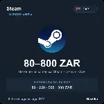 Steam Wallet пополнение кошелька Steam ЮАР ZAR от 80 до 800 рэндов Автовыдача 24/7