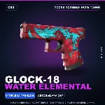 Glock-18 | Water Elemental | После полевых испытаний · Скин Counter-Strike 2