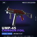 UMP-45 | Crimson Foil | Немного поношенное · Скин Counter-Strike 2