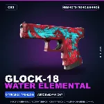 Glock-18 | Water Elemental | Немного поношенное · Скин Counter-Strike 2