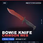 ★ Bowie Knife | Crimson Web | Немного поношенное · Скин Counter-Strike 2