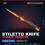 ★ Stiletto Knife | Tiger Tooth | Немного поношенное · Скин Counter-Strike 2