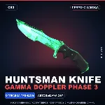 ★ Huntsman Knife | Gamma Doppler Phase 3 | Прямо с завода · Скин Counter-Strike 2