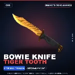 ★ Bowie Knife | Tiger Tooth | Немного поношенное · Скин Counter-Strike 2