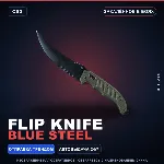 ★ Flip Knife | Blue Steel | Закалённое в боях · Скин Counter-Strike 2
