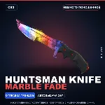 ★ Huntsman Knife | Marble Fade | Немного поношенное · Скин Counter-Strike 2