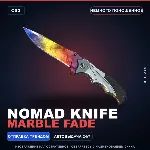 ★ Nomad Knife | Marble Fade | Немного поношенное · Скин Counter-Strike 2