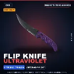 ★ StatTrak™ Flip Knife | Ultraviolet | Немного поношенное · Скин Counter-Strike 2