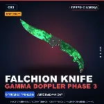 ★ StatTrak™ Falchion Knife | Gamma Doppler Phase 3 | Прямо с завода · Скин CS2