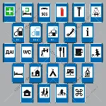 Дорожные знаки Украины – Знаки сервиса, вектор - irongamers.ru