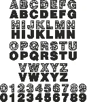 Алфавит Lucky буквы a-z, цифры 0-9 для лазерной резки
