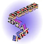3D текст "DESIGN IDEA ART" в изометрии.