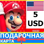 ⭐ Карта Nintendo eShop 5 USD USA США Нинтендо US - irongamers.ru