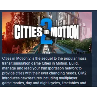 Купить Cities in Motion 2 STEAM KEY REGION GLOBAL+РОССИЯ