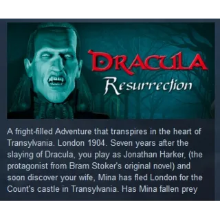 Купить Dracula: The Resurrection STEAM KEY РФ+СНГ СТИМ КЛЮЧ ЛИЦЕНЗИЯ