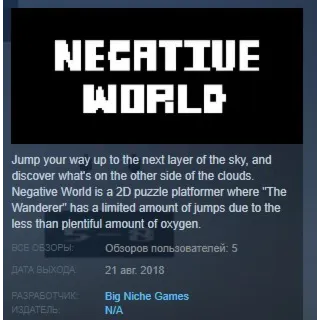 Купить Negative World STEAM KEY REGION FREE GLOBAL