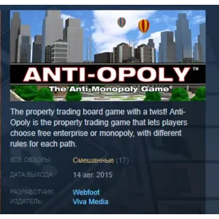 Купить Anti-Opoly STEAM KEY REGION FREE GLOBAL