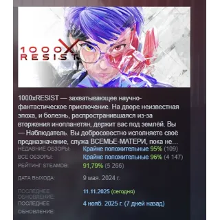 Купить 1000xRESIST STEAM KEY REGION FREE GLOBAL+РОССИЯ