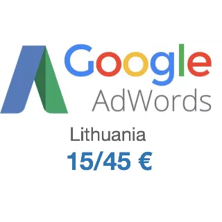 Купить Промокод купон Google AdWords Адвордс на 15/45€. ЛИТВА