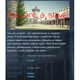 Купить You are a slave! STEAM KEY REGION GLOBAL+РОССИЯ