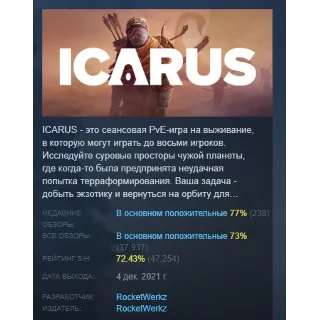 Купить ICARUS АВТОДОСТАВКА STEAM РОССИЯ