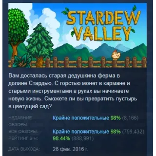 Купить Stardew Valley АВТОДОСТАВКА STEAM РОССИЯ