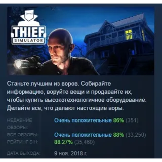 Купить Thief Simulator 💎 АВТОДОСТАВКА STEAM РОССИЯ