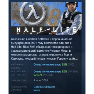 Купить Half-Life: Blue Shift АВТОДОСТАВКА STEAM РОССИЯ