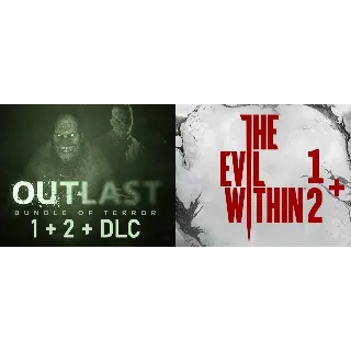 Купить The Evil Within 1+2 + Outlast 1+2 + DLC (STEAM) Аккаунт