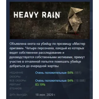 Купить Heavy Rain АВТОДОСТАВКА STEAM GIFT РОССИЯ