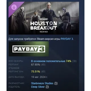 Купить PAYDAY 3 Houston Breakout Tailor Pack STEAM GIFT РОССИЯ
