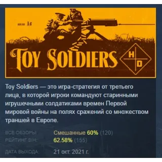 Купить Toy Soldiers: HD АВТОДОСТАВКА STEAM GLOBAL МГНОВЕННО ЛИЦЕНЗИЯ