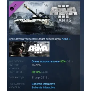 Купить Arma 3 Tanks АВТОДОСТАВКА DLC STEAM РОССИЯ