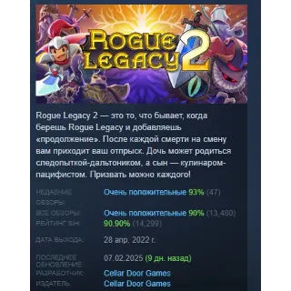 Купить Rogue Legacy 2 АВТОДОСТАВКА STEAM РОССИЯ