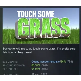 Купить Touch Some Grass АВТОДОСТАВКА STEAM GLOBAL МГНОВЕННО ЛИЦЕНЗИЯ